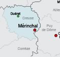 Carte de localisation de Mérinchal