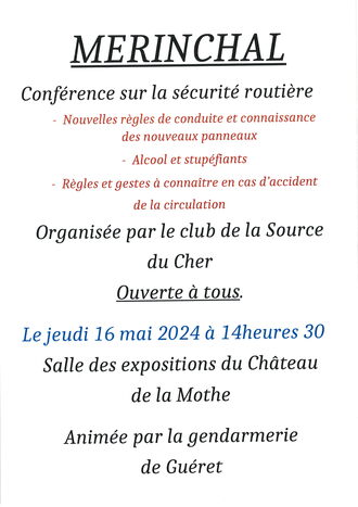 CONFERENCE SECURITE ROUTIERE 