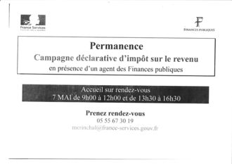 FRANCE SERVICES PERMANENCE LE 07 MAI 2025 -CAMPAGNE DECLARATIVE D'IMPOT SUR LE REVENU