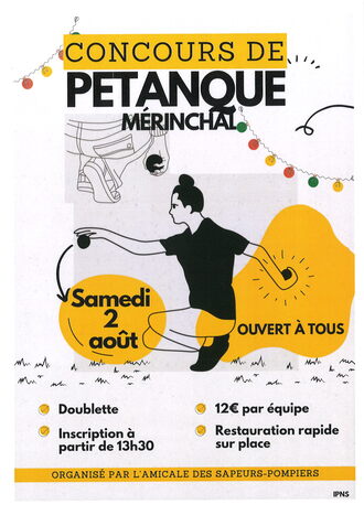 CONCOURS DE PETANQUE ORGANISEE PAR L'AMICALE DES SEPEURS-POMPIERS