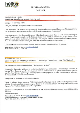 PROGRAMMATION MAI 2026 THEATRE HELIOS