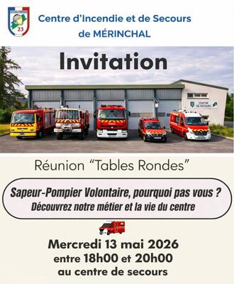 INVITATON CENTRE D'INCENDIE ET DE SECOURS
