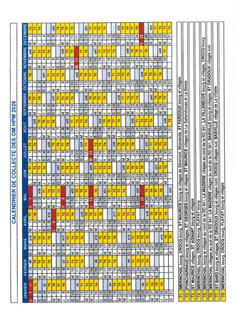 CALENDRIER DE COLLECTE DES OM HPM