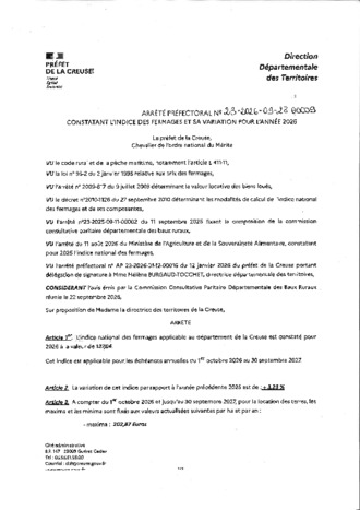 INDICE FERMAGE 2026