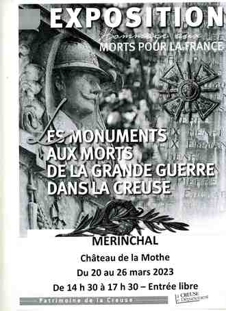 EXPOSITION DES MONUMENTS AUX MORTS DE LA GRANDE GUERRE DANS  LA CREUSE