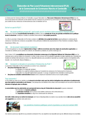 Élaboration du Plan Local d'Urbanisme Intercommunal