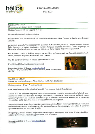 PROGRAMMATION HELIOS MAI 2025