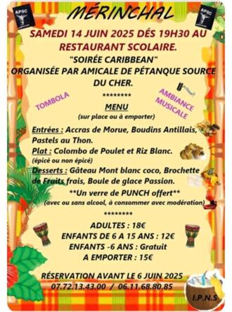 SOIREE CARIBBEAN ORGANISEE PAR L'AMICALE DE PETANQUE