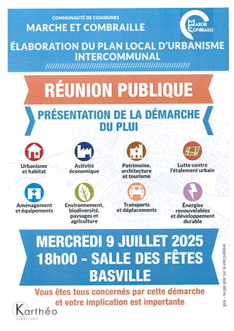 RÉUNION PUBLIQUE PRESENTATION DE LA DEMARCHE DU PLUI