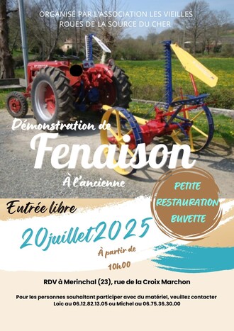 Association &quote;Les Vieilles Roues&quote; organise une démontration de fenasion à l'ancienne