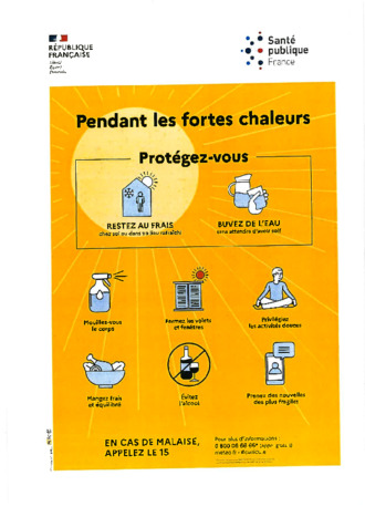 ALERTE CANICULE  VIGILANCE ORANGE A COMPTER DE 12H00