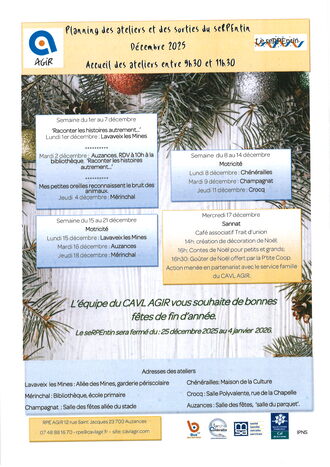 RELAIS PETITE ENFANCE - PLANNING DECEMBRE 2025