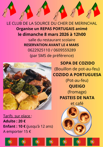 REPAS ORGANISE PAR LE CLUB DE LA SOURCE DU CHER