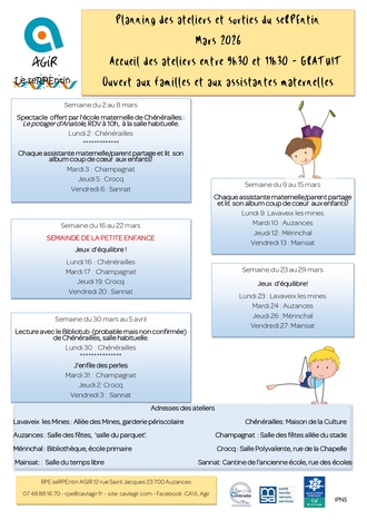 RELAIS PETITE ENFANCE - PLANNING MARS 2026