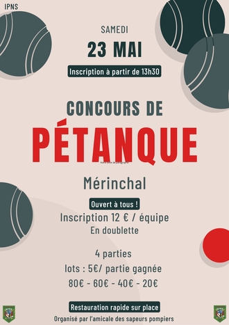 CONCOURS DE PETANQUE ORGANISE PAR L'AMICALE DES SAPEURS-POMPIERS