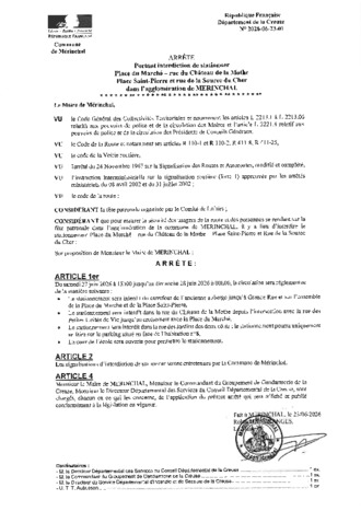 ARRETES INTERDICTION CIRCULATION ET STATIONNEMENT BOURG