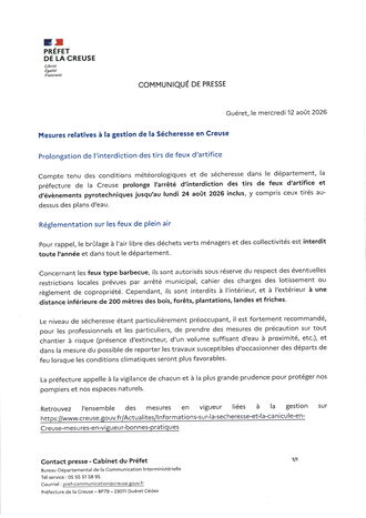 GESTION SECHERESSE EN CREUSE