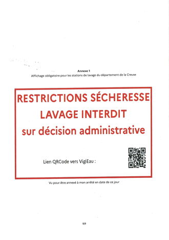 INTERDICTION LAVAGE VEHICULES